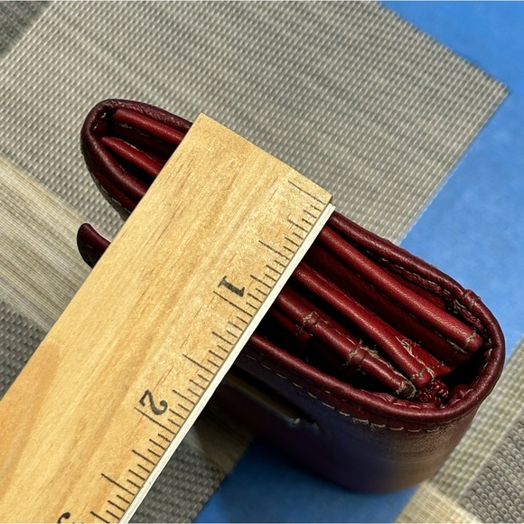 Tignanello Womens Accordion Wallet Purse Genuine Leather Snap Button Closure Red - Picture 17 of 17